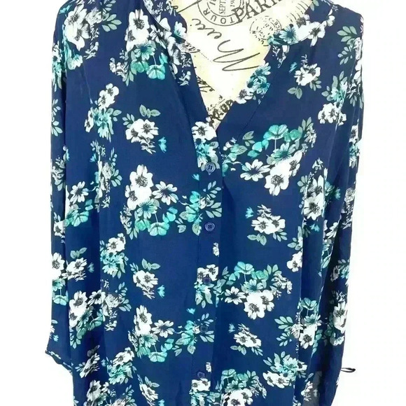 Sale🤩-Joan Rivers Floral Print Top Bow Sleeve - Picture 3 of 5